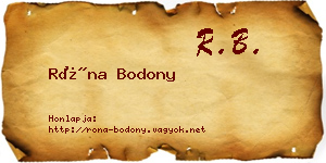 Róna Bodony névjegykártya